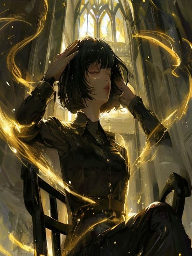 Kael reading dreams in the stone chamber