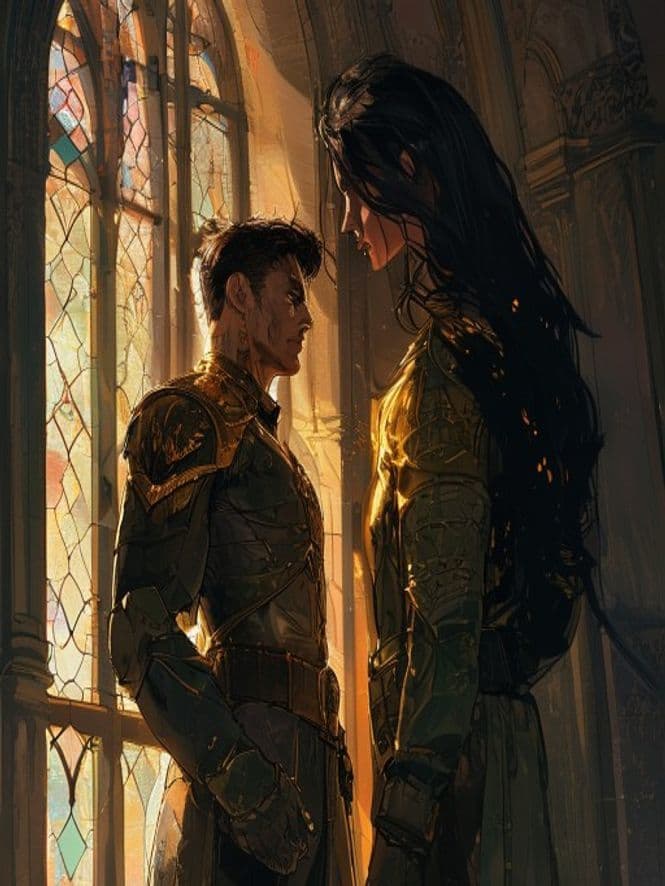 Commander Voss at his desk in amber light